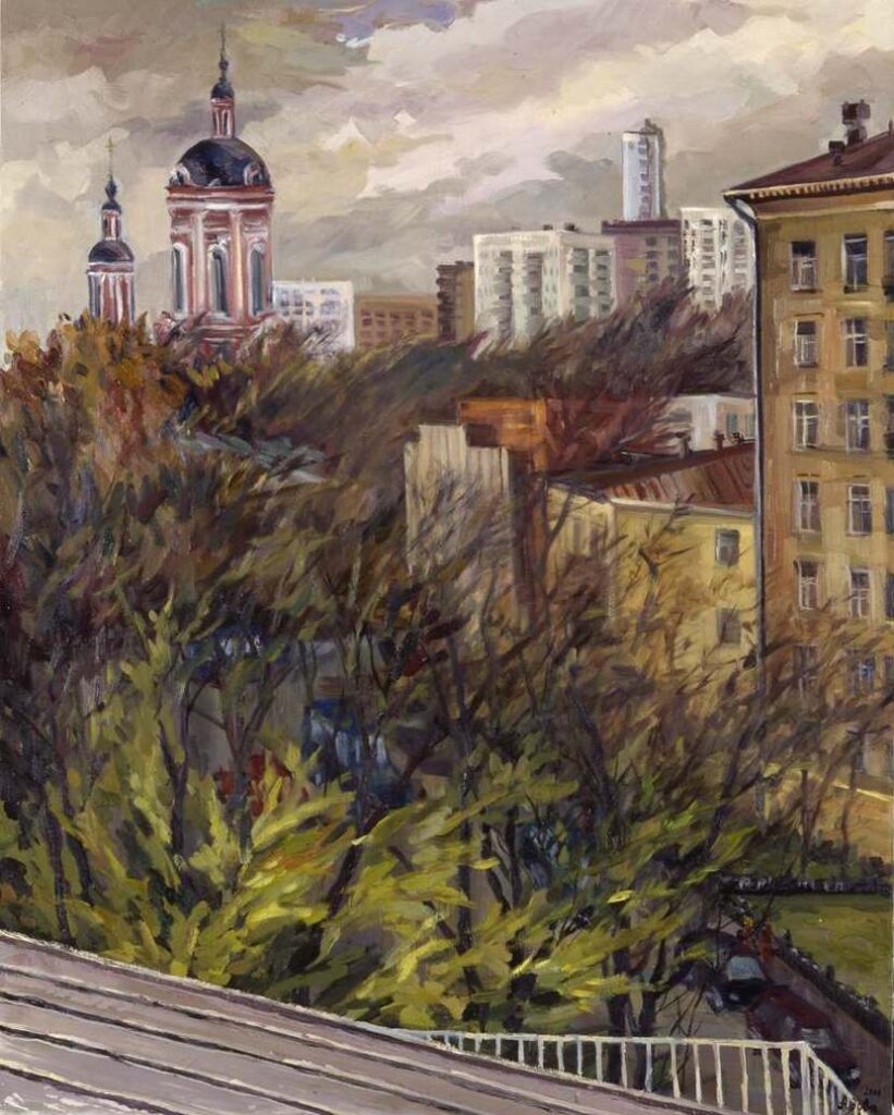 Вид с крыши дома (2000). 80x100. Холст, масло.