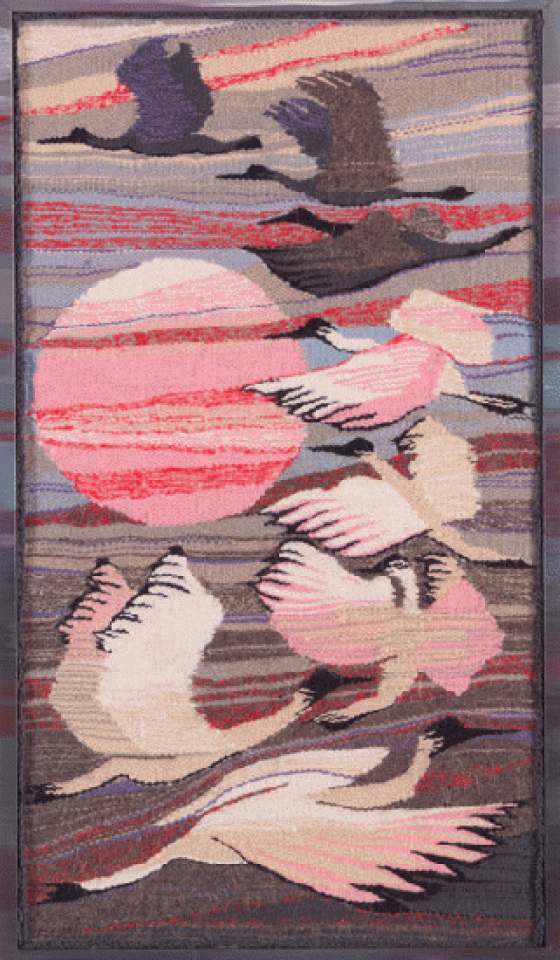 Журавли (2008). Шерсть, ручное ткачество.