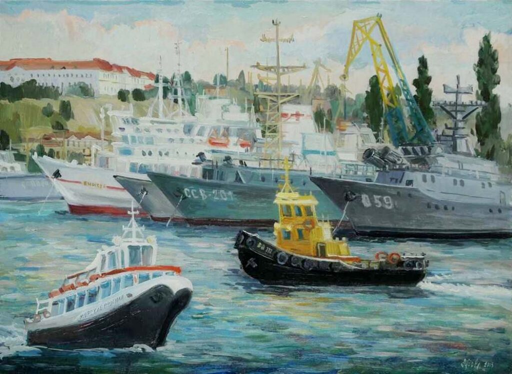 Севастополь. Вид с графской пристани (2015). 55x75, холст, масло